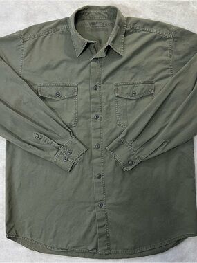 VTG 90s Levi's Shirt Shacket Mens Sz L Two Horse Brand Olive Green Long Sleeves